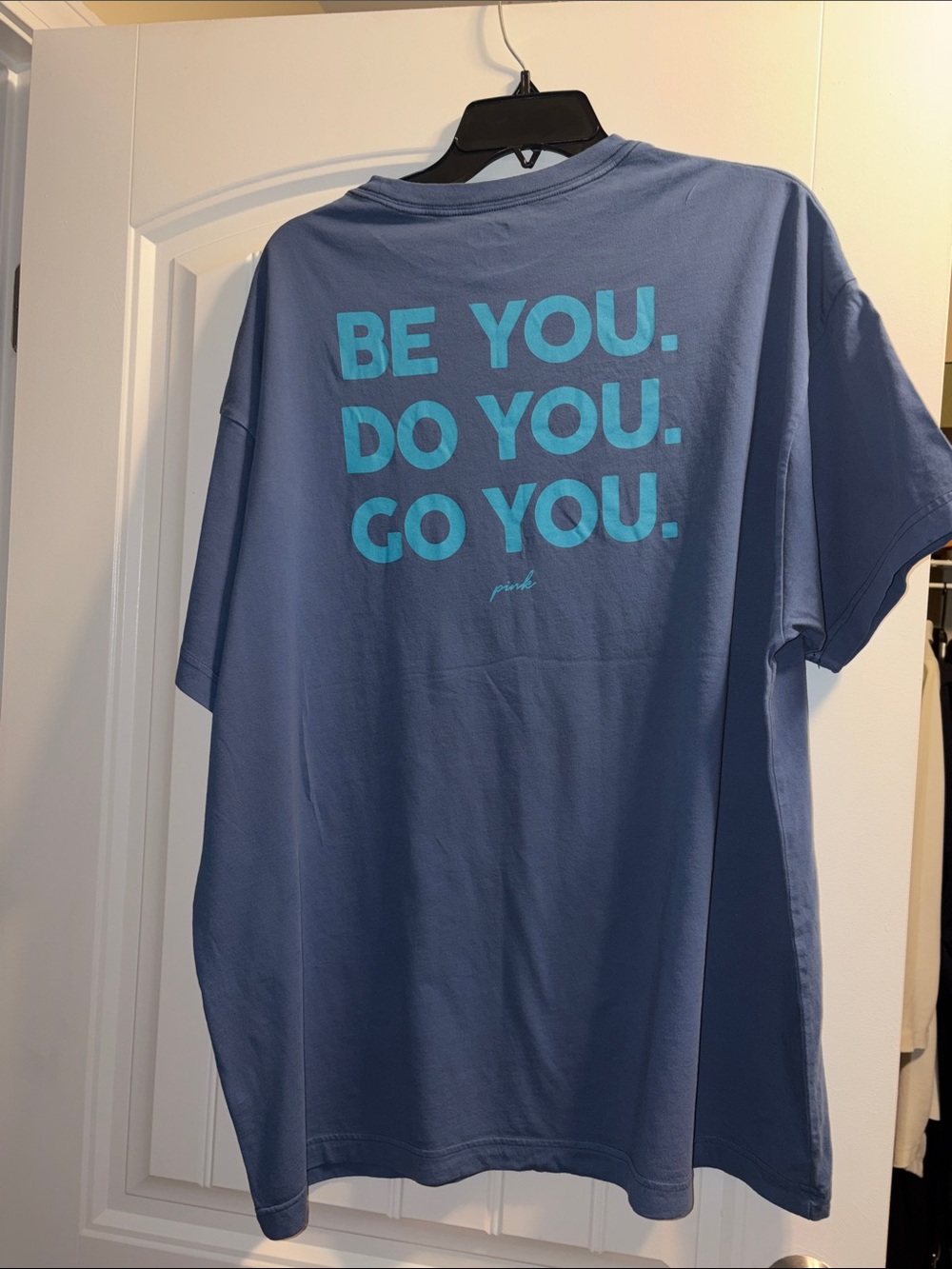 PINK Victoria's Secret Men's Periwinkle Crewneck Tee - Picture 3 of 3